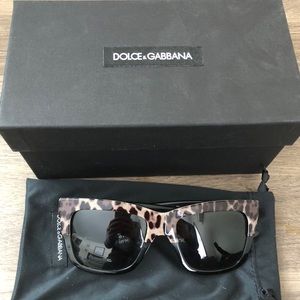 Dolce & Gabbana DNA Square Leopard Sunglasses